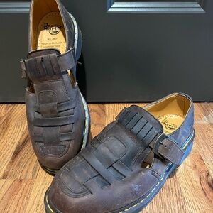 Dr. Martens Brown Leather Slip-Ons